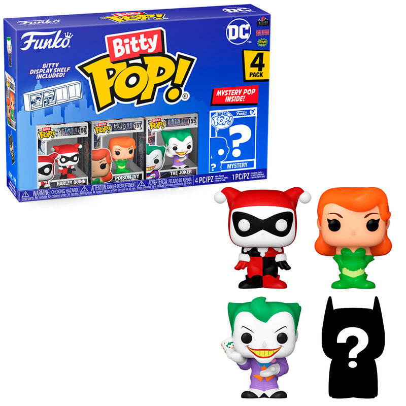 Funko bitty pop! batman - harley quinn, poison ivy, the joker y ?