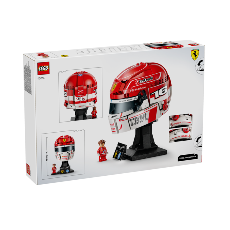 Lego editions - scuderia ferrari hp: casco de charles leclerc
