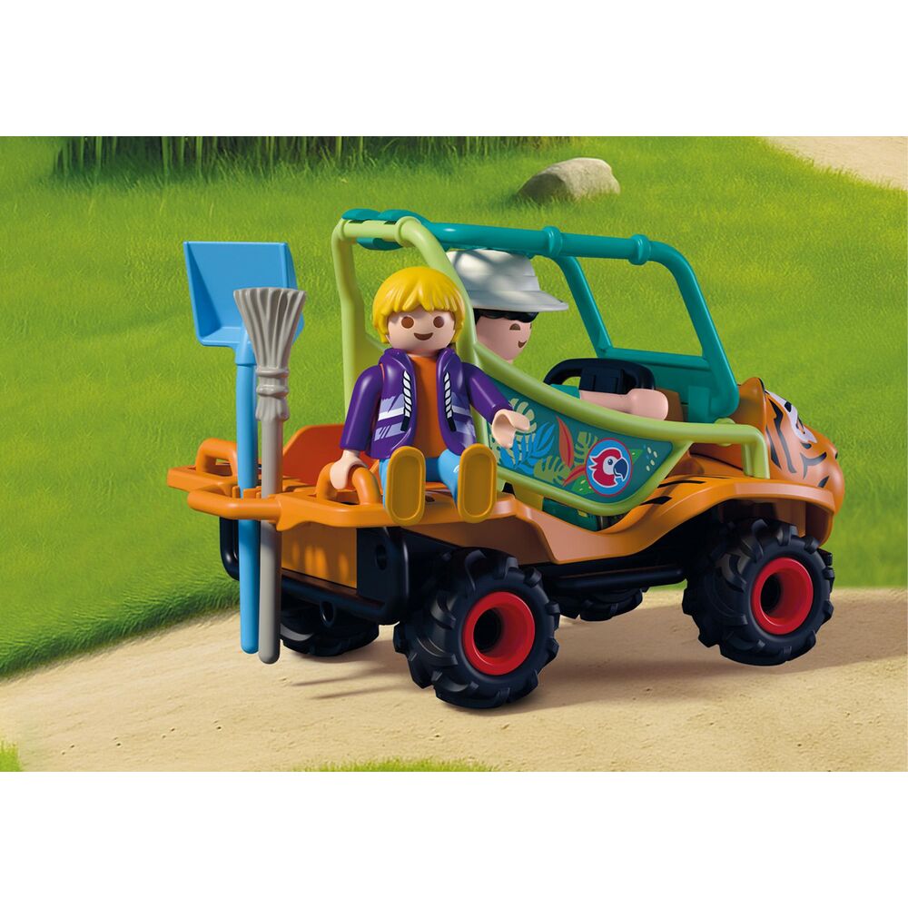 Playmobil - zoo: cuidador de zoo con vehículo