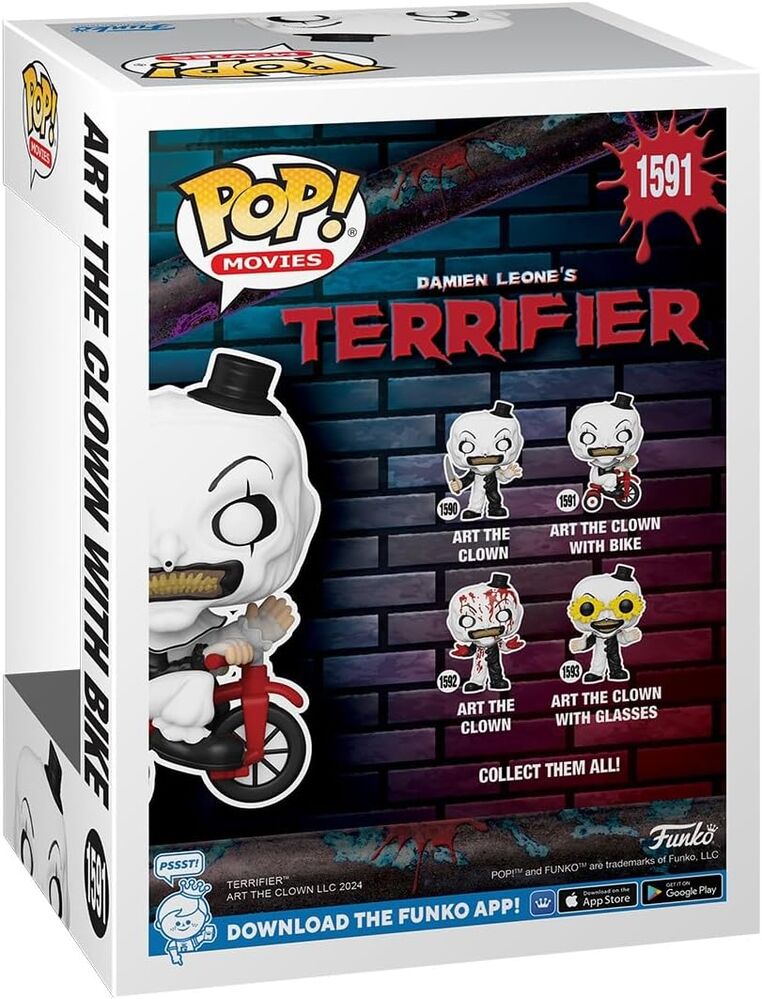 Funko pop! terrifier - art the clown en bicicleta