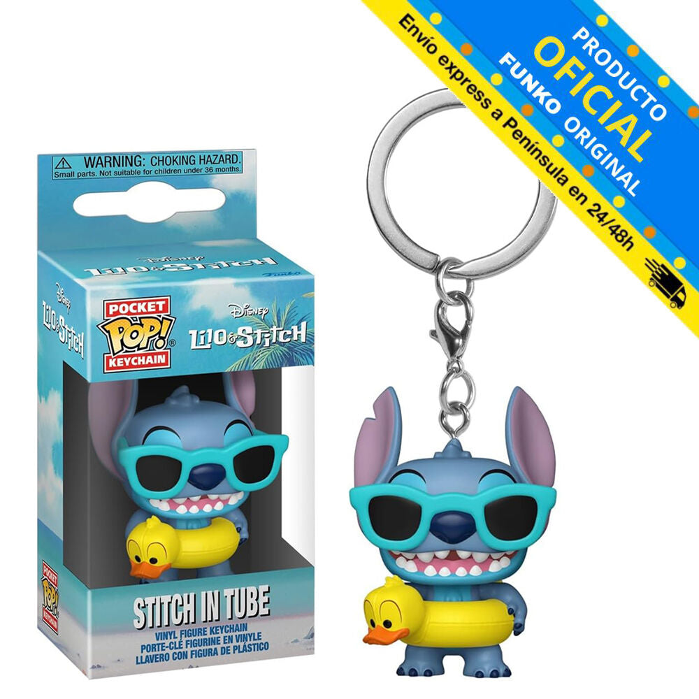 Funko pocket pop! llavero lilo & stitch - stitch con flotador