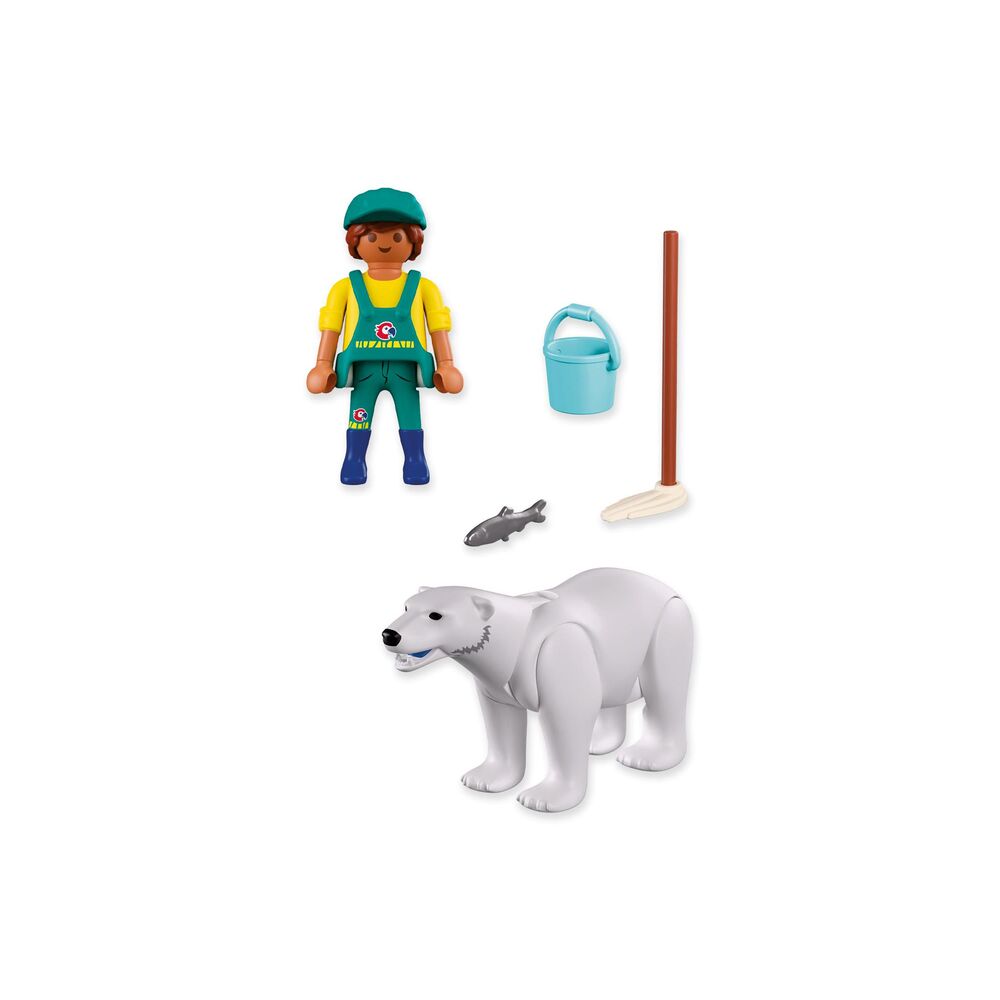 Playmobil - zoo: oso polar y cuidador