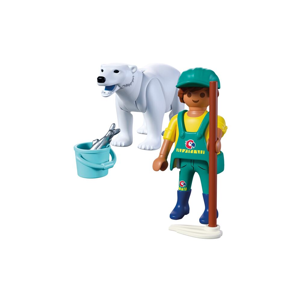 Playmobil - zoo: oso polar y cuidador