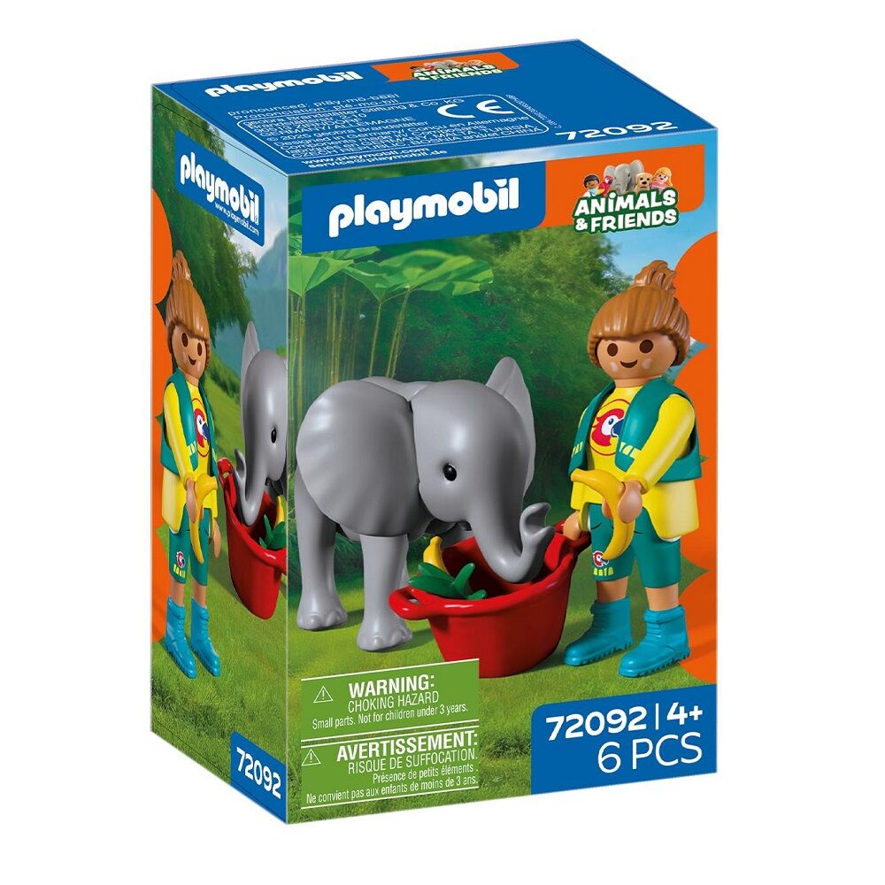 Playmobil - zoo: elefante bebé y cuidadora