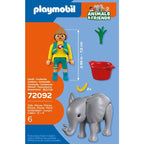 Playmobil - zoo: elefante bebé y cuidadora