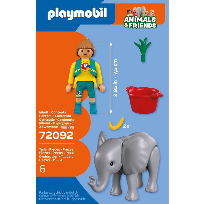Playmobil - zoo: elefante bebé y cuidadora