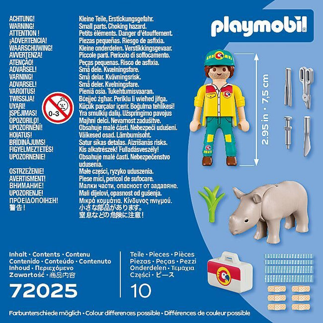Playmobil - duo pack cuidador con rinoceronte Main Image