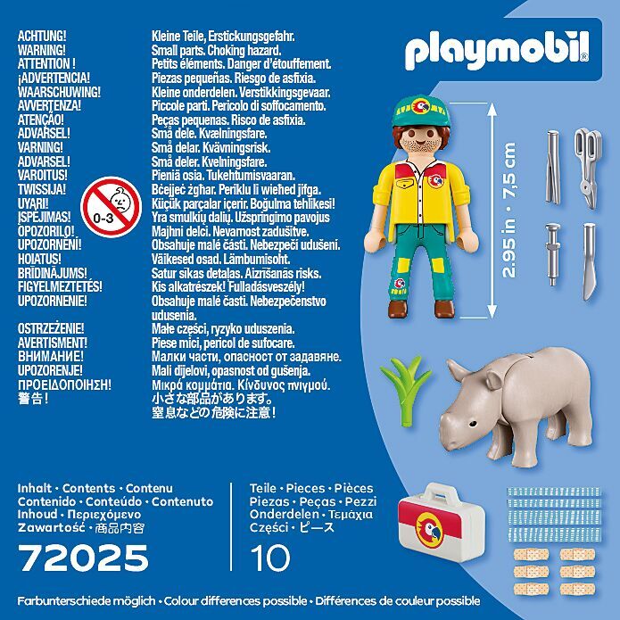 Playmobil - duo pack cuidador con rinoceronte