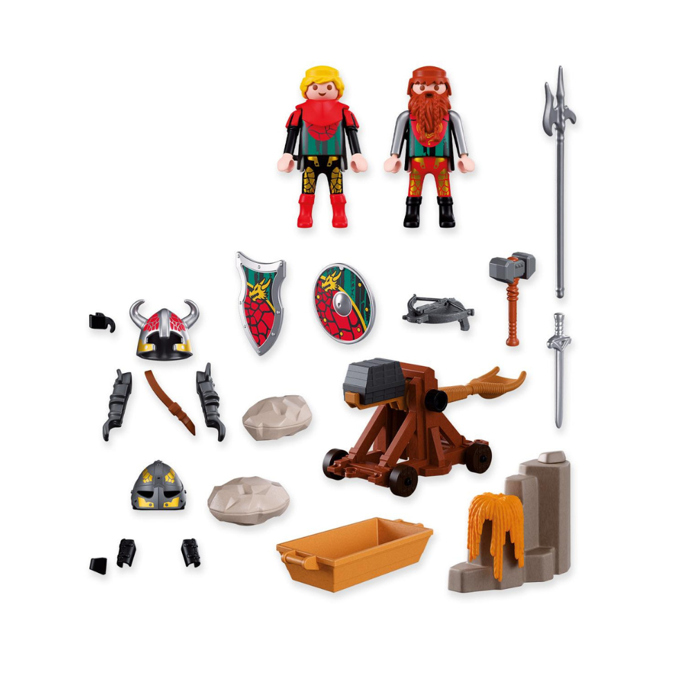 Playmobil - catapulta de caballeros dragón