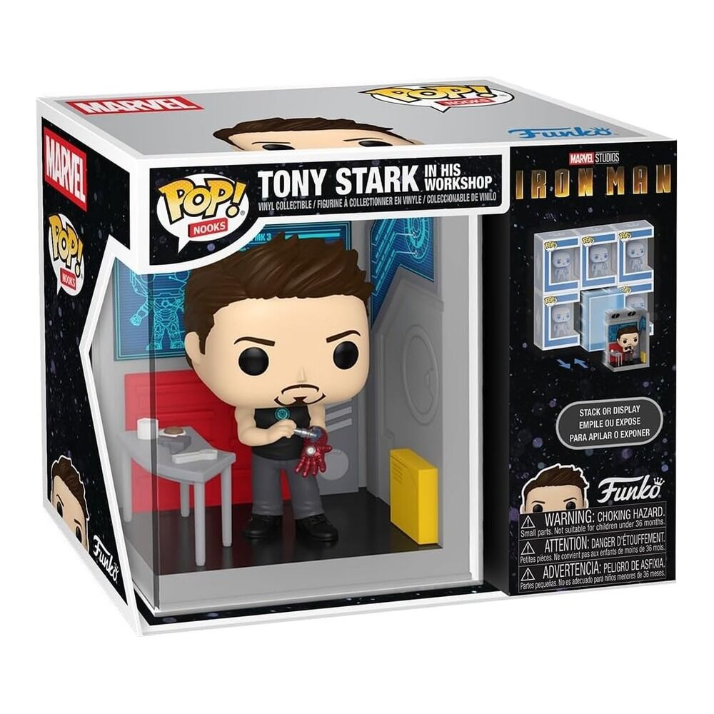 Funko nooks: marvel - tony stark en su taller