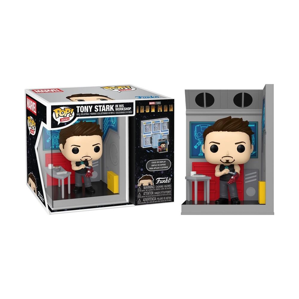 Funko nooks: marvel - tony stark en su taller