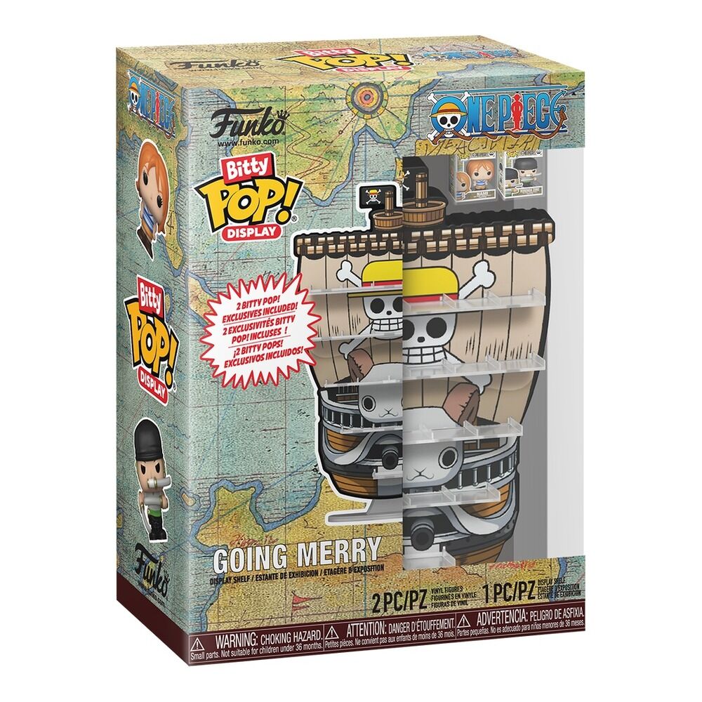 Funko bitty pop! display one piece - zoro y nami con el going merry
