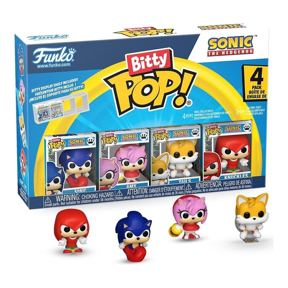 Funko bitty pop! sonic the hedgehog pack de 4 - sonic, amy, tails, knuckles