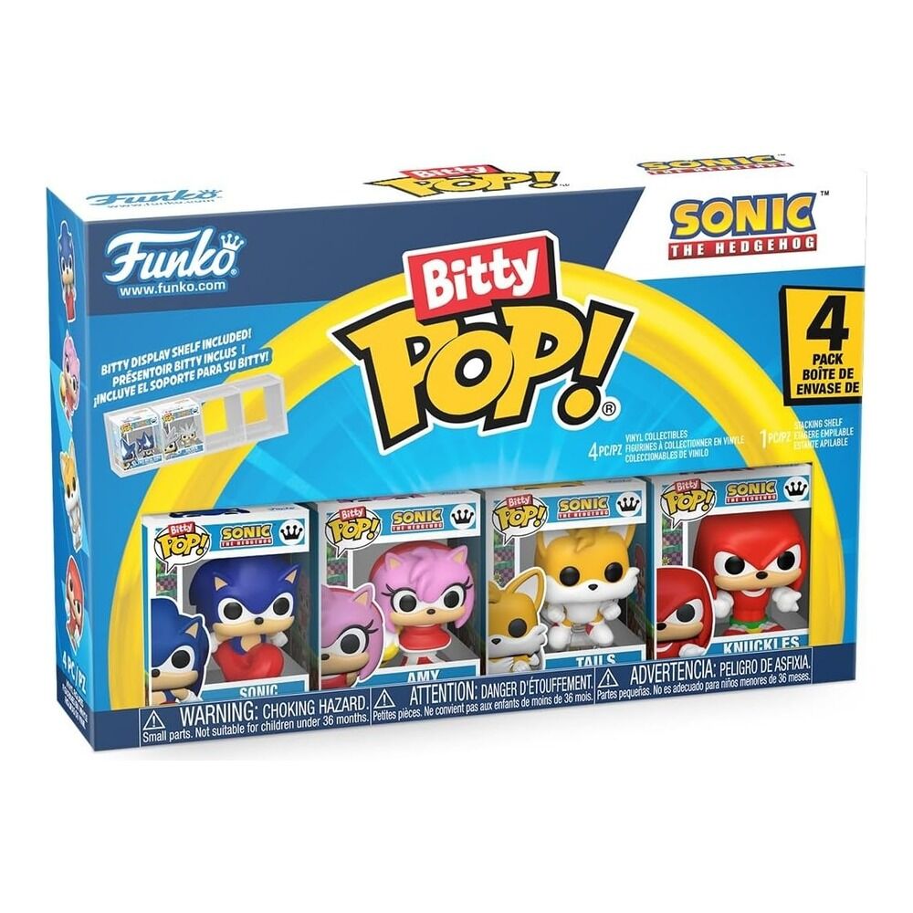Funko bitty pop! sonic the hedgehog pack de 4 - sonic, amy, tails, knuckles
