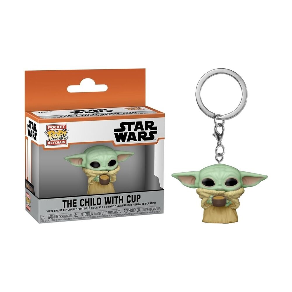Funko pocket pop! llavero: the mandalorian - el nio con copa