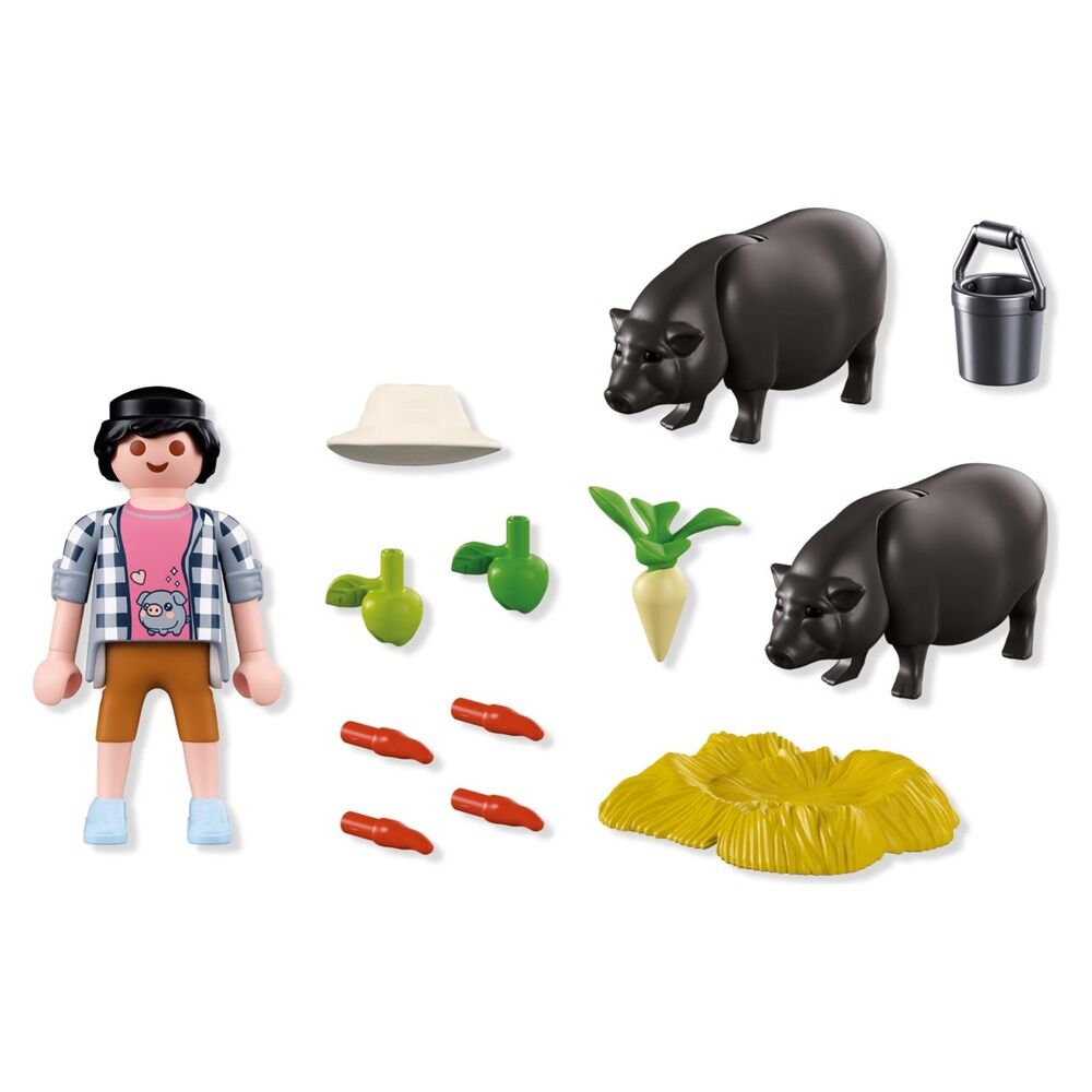 Playmobil - granjero con cerdito panzón