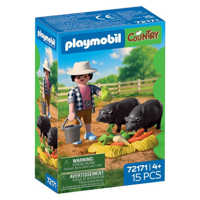 Playmobil - granjero con cerdito panzón Hover Image