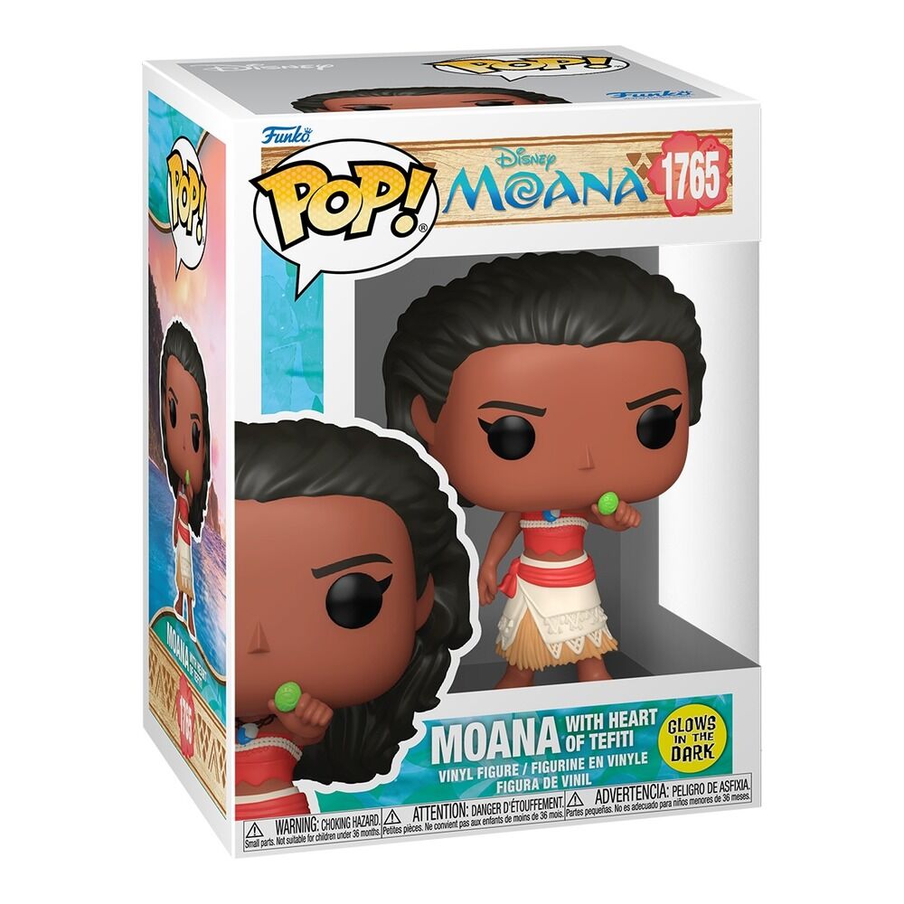Funko pop! disney - vaiana con corazón de te fiti (gitd)