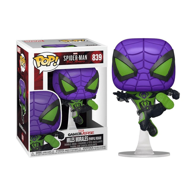 Funko pop! marvel spiderman - miles morales traje reinado purpura (metálico) Hover Image