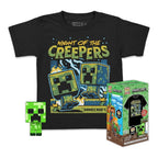 Funko pocket pop! minecraft creeper (glow in the dark) special edition + camiseta infantil talla l (10-11 aos)