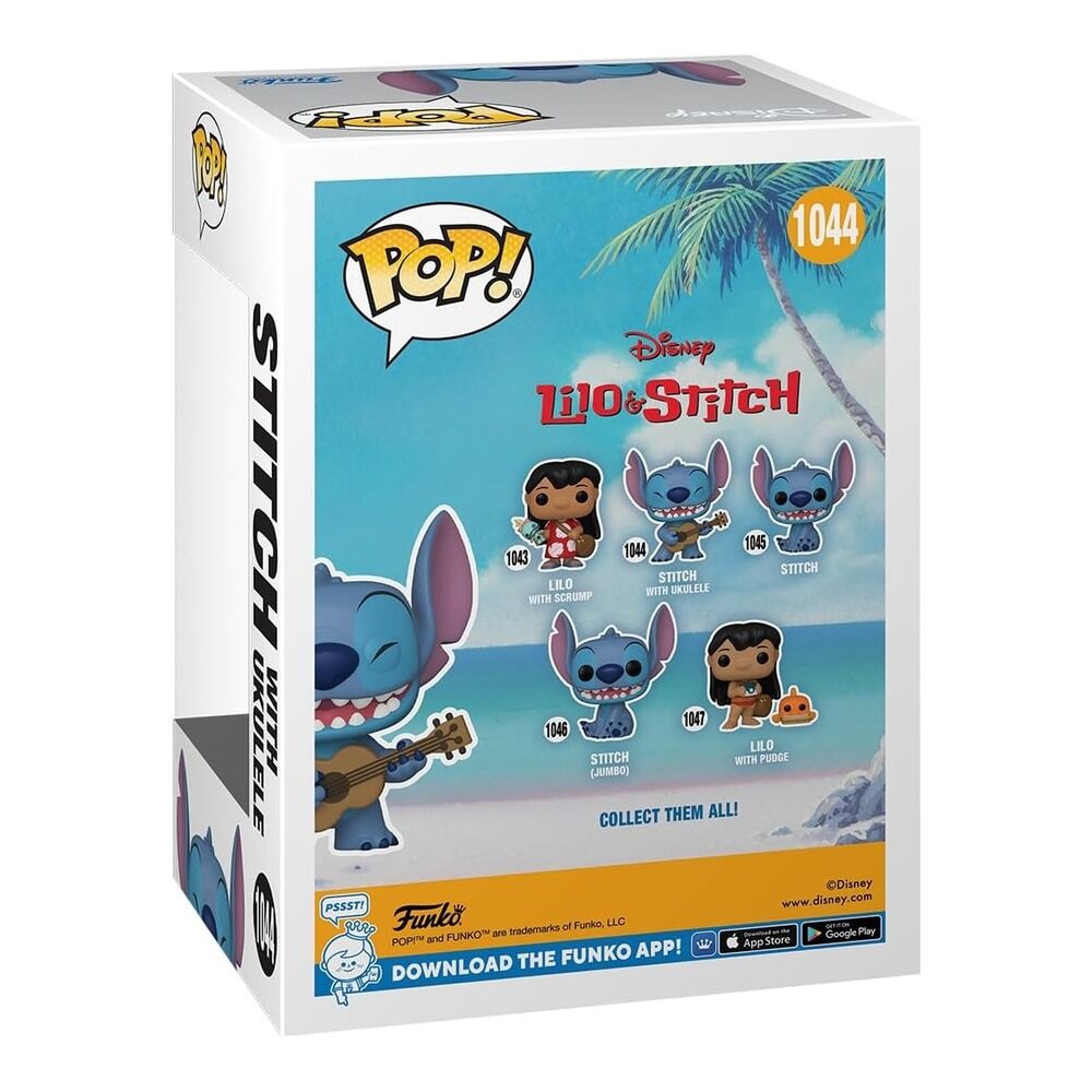 Funko pop! disney lilo y stitch - stitch con ukelele (flocked) special edition + camiseta talla xl