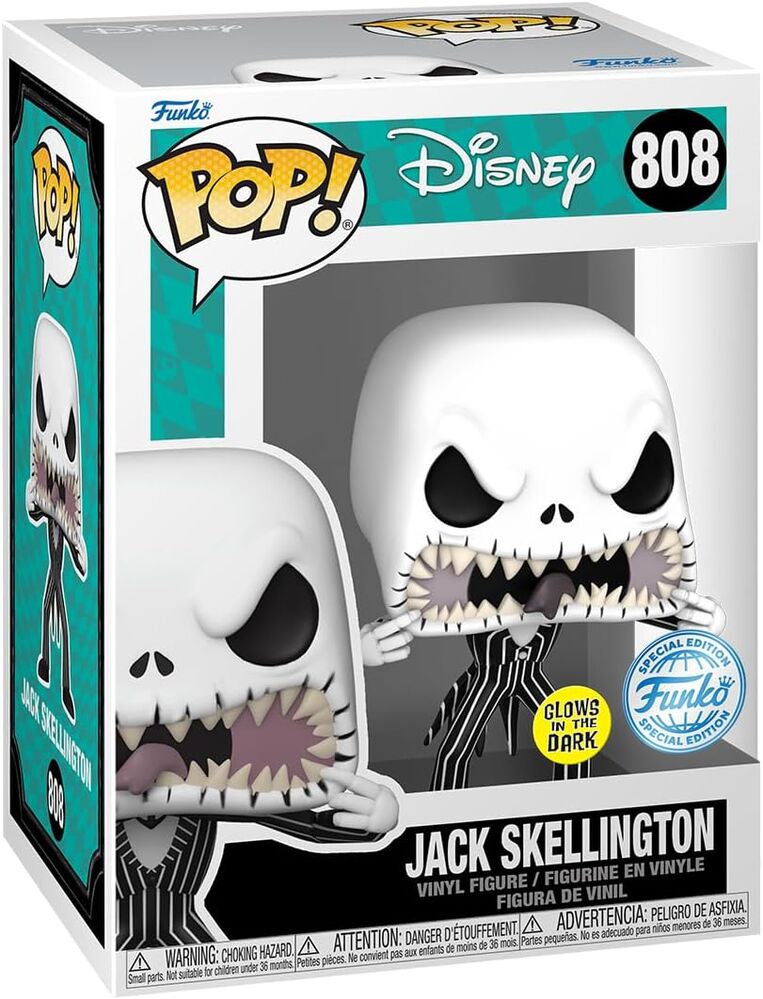 Funko pop! tees & vinyl disney pesadilla antes de navidad - jack skellington (glow in the dark) - camiseta talla xl