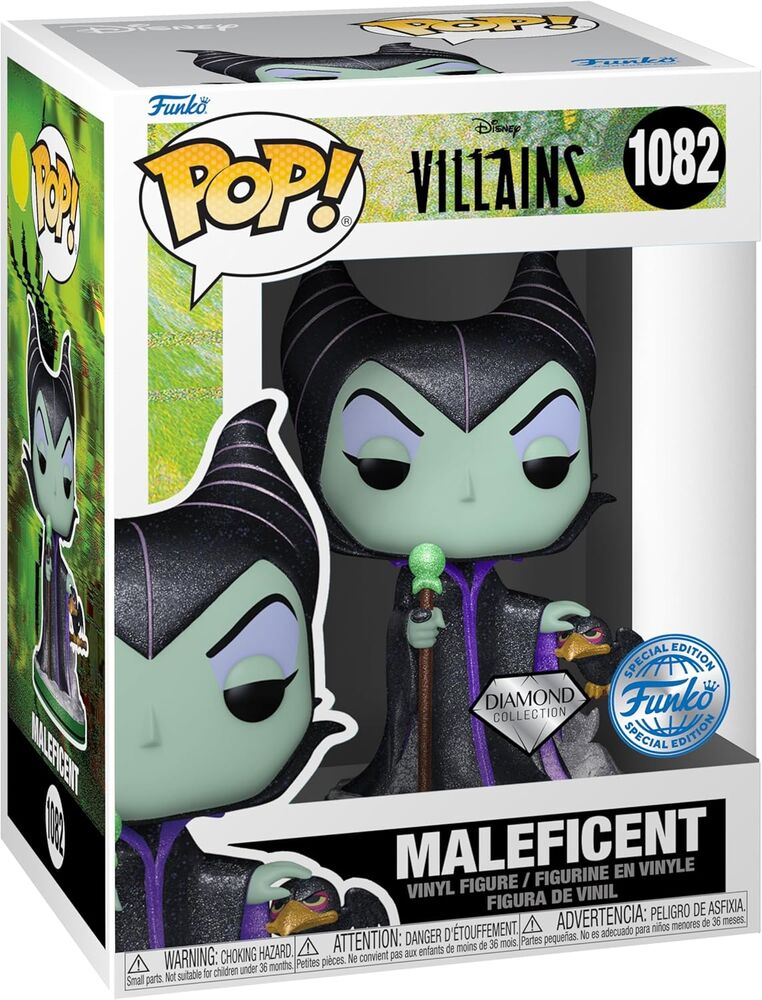 Funko pop! tees & vinyl disney - maléfica (diamond glitter) - camiseta talla l