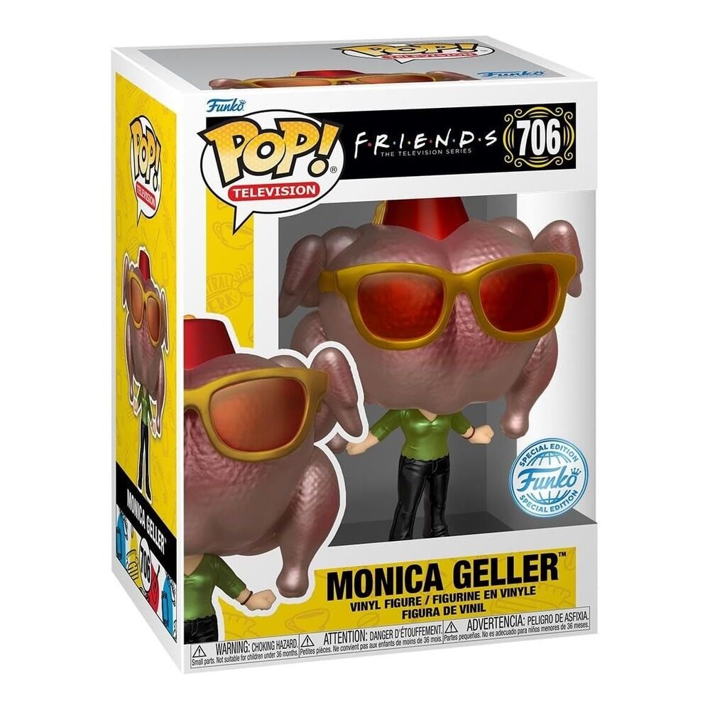 Funko pop! tees & vinyl friends - mónica con pavo (special edition) + camiseta talla s