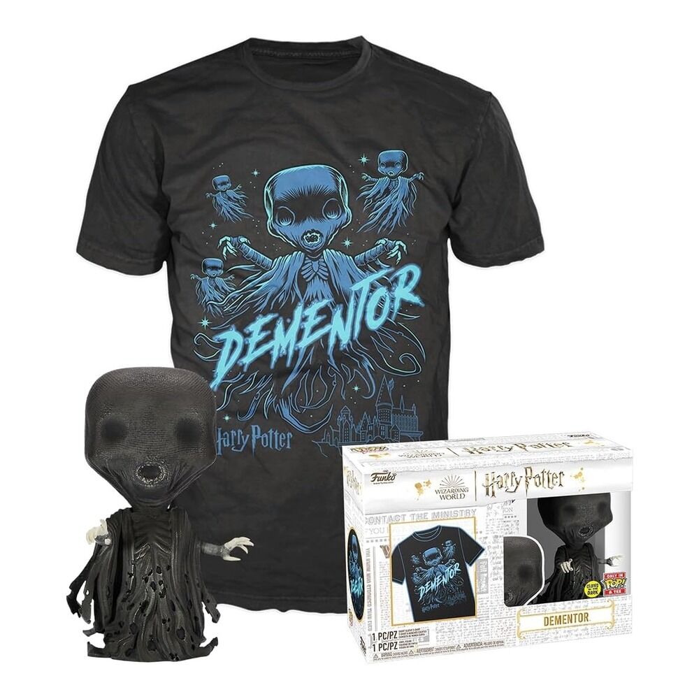 Funko pop! tees & vinyl harry potter - dementor (glow in the dark) + camiseta talla xl