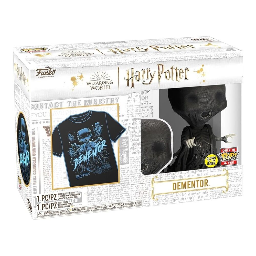 Funko pop! tees & vinyl harry potter - dementor (glow in the dark) + camiseta talla xl