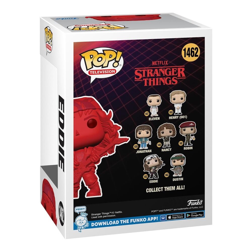 Funko pop! tees & vinyl stranger things - eddie cazador con guitarra (special edition) + camiseta talla m