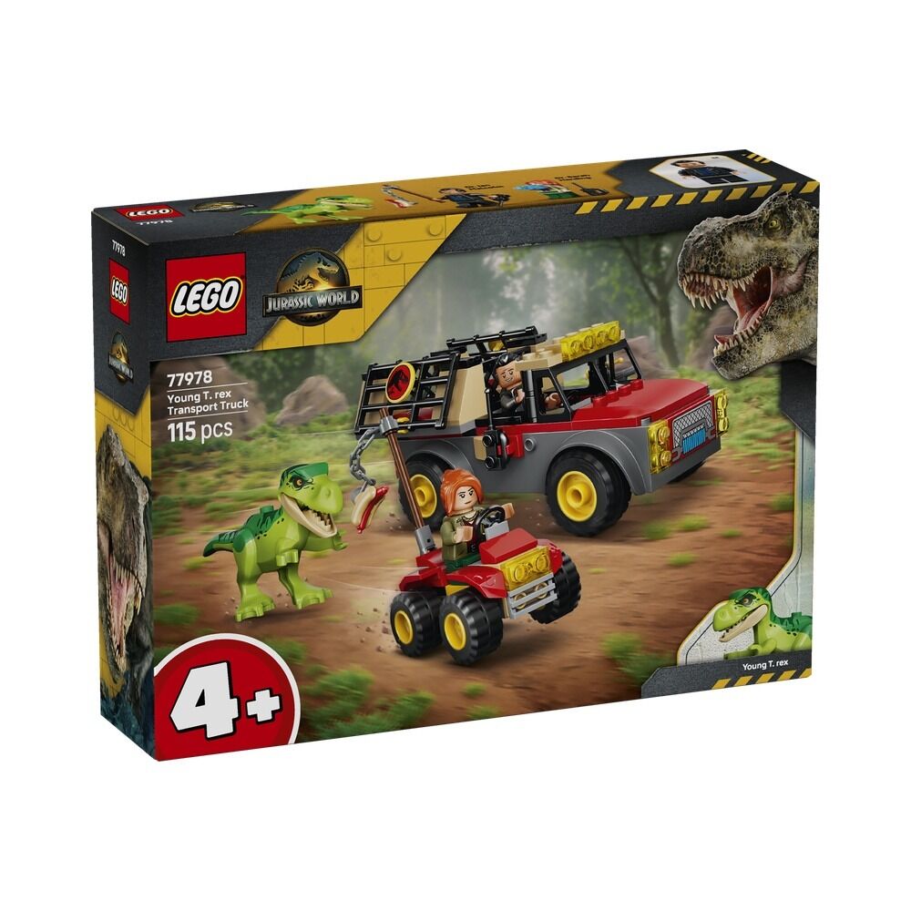 Lego jurassic world - camión de transporte del t. rex joven