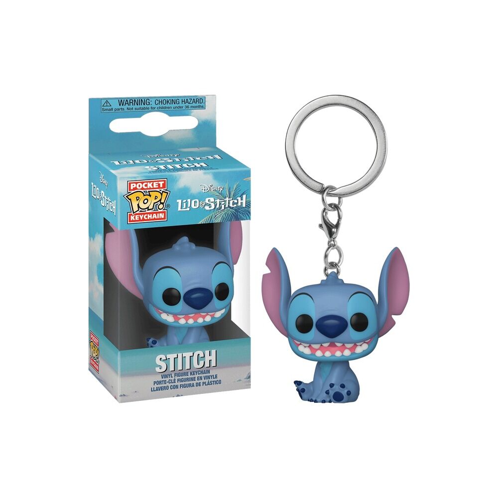Funko pocket pop! disney - llavero lilo & stitch (sentado sonriendo)