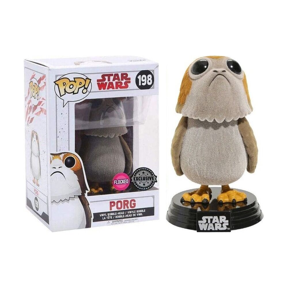 Funko pop! star wars: los últimos jedi - porg (flocado) exclusivo