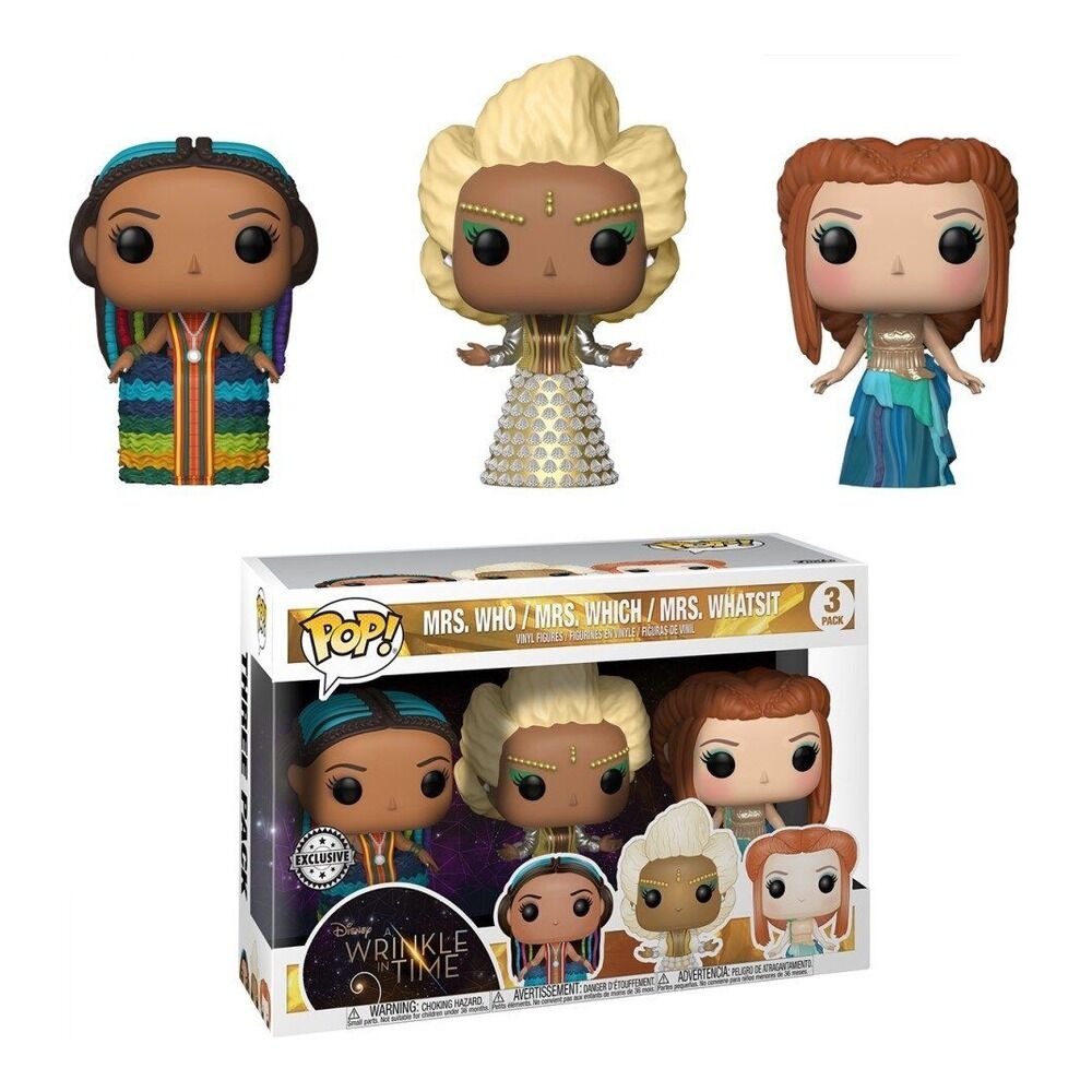 Funko pop! disney: un pliegue en el tiempo - pack 3 figuras mrs. who, mrs. which y mrs. whatsit exclusivo