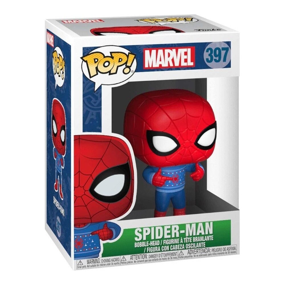 Funko pop! marvel navidad - spider-man con suéter