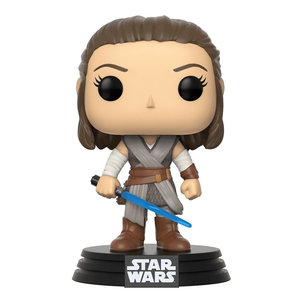 Funko pop! star wars episodio viii: the last jedi - rey con sable laser azul