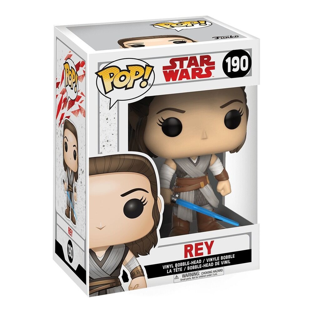 Funko pop! star wars episodio viii: the last jedi - rey con sable laser azul