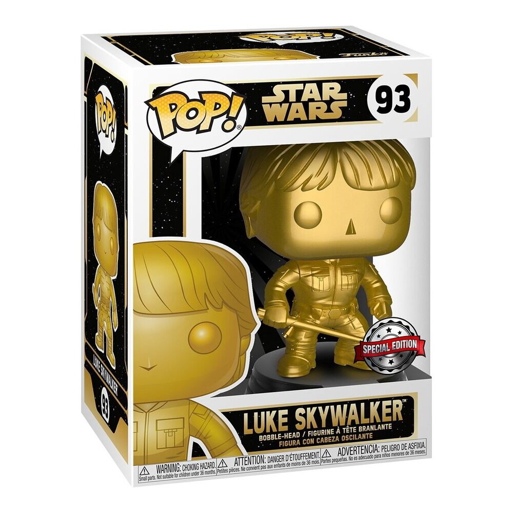 Funko pop! star wars - luke skywalker (dorado metalico) - edicion especial
