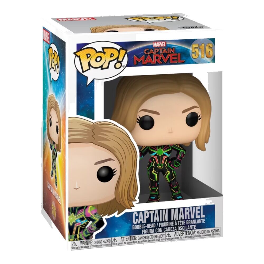 Funko pop! marvel - captain marvel con traje de neón