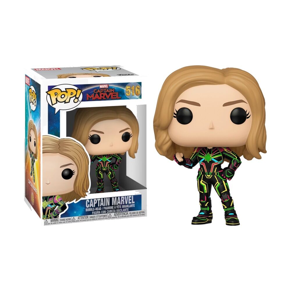 Funko pop! marvel - capitana marvel con traje de neon