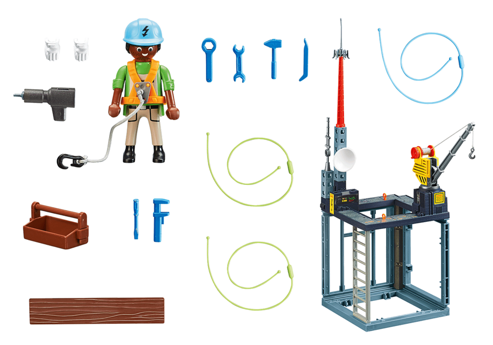 Playmobil - set de inicio construcción con grúa