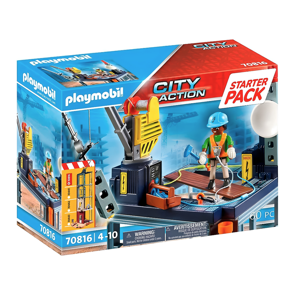 Playmobil - set de inicio construcción con grúa