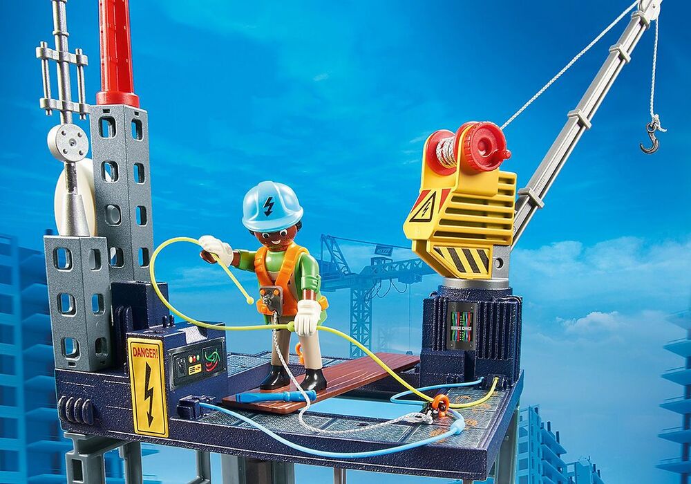Playmobil - set de inicio construcción con grúa
