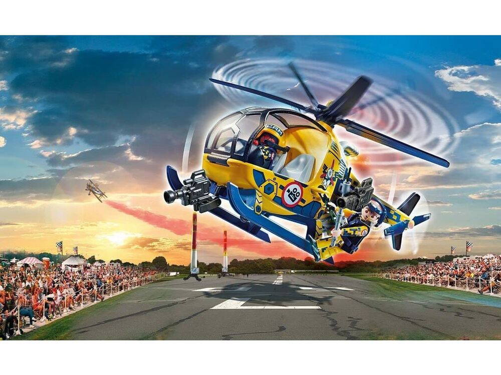 Playmobil Air Stunt Show Helicopter wirh Film Crew