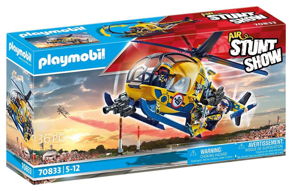 Playmobil Air Stunt Show Helicopter wirh Film Crew