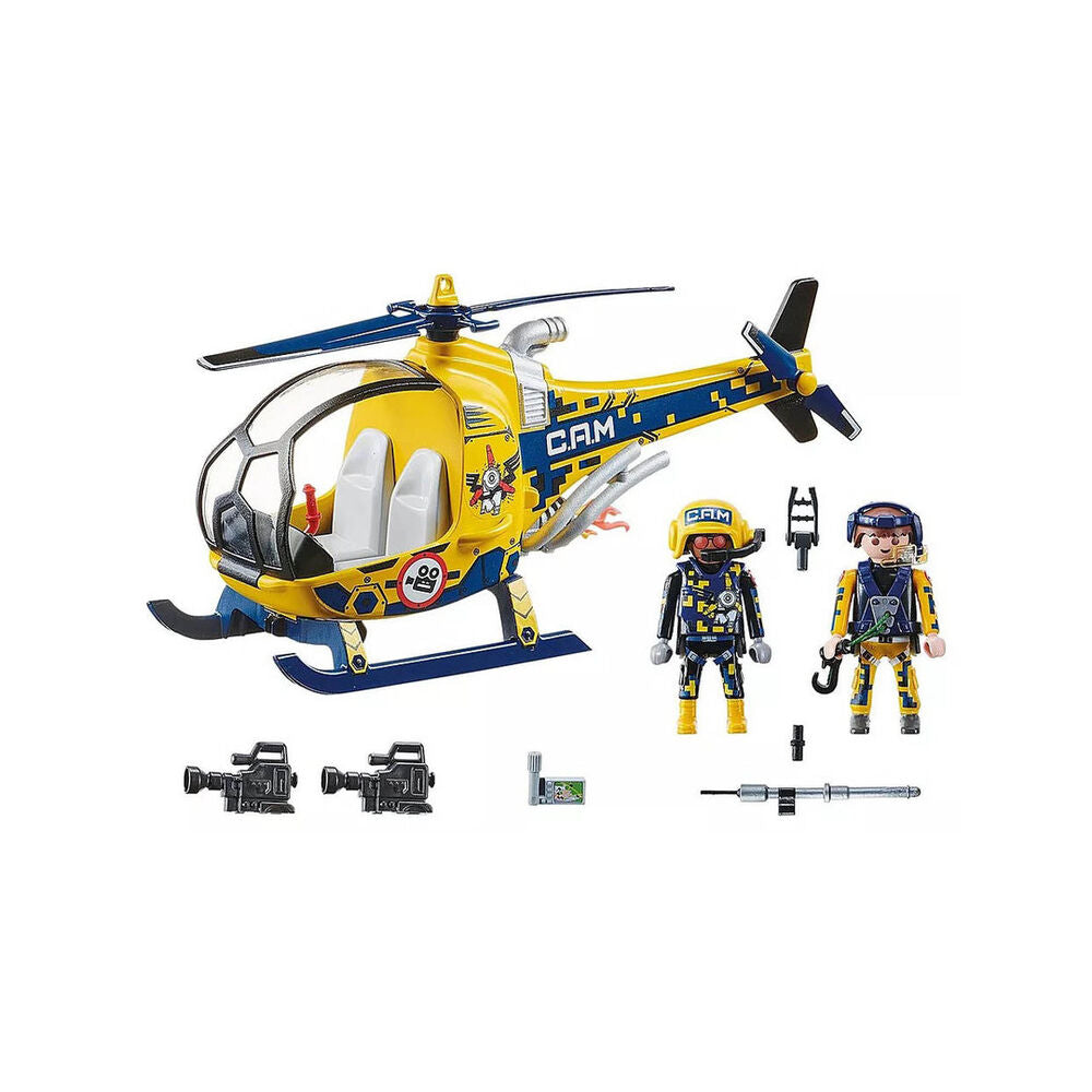 Playmobil Air Stunt Show Helicopter wirh Film Crew