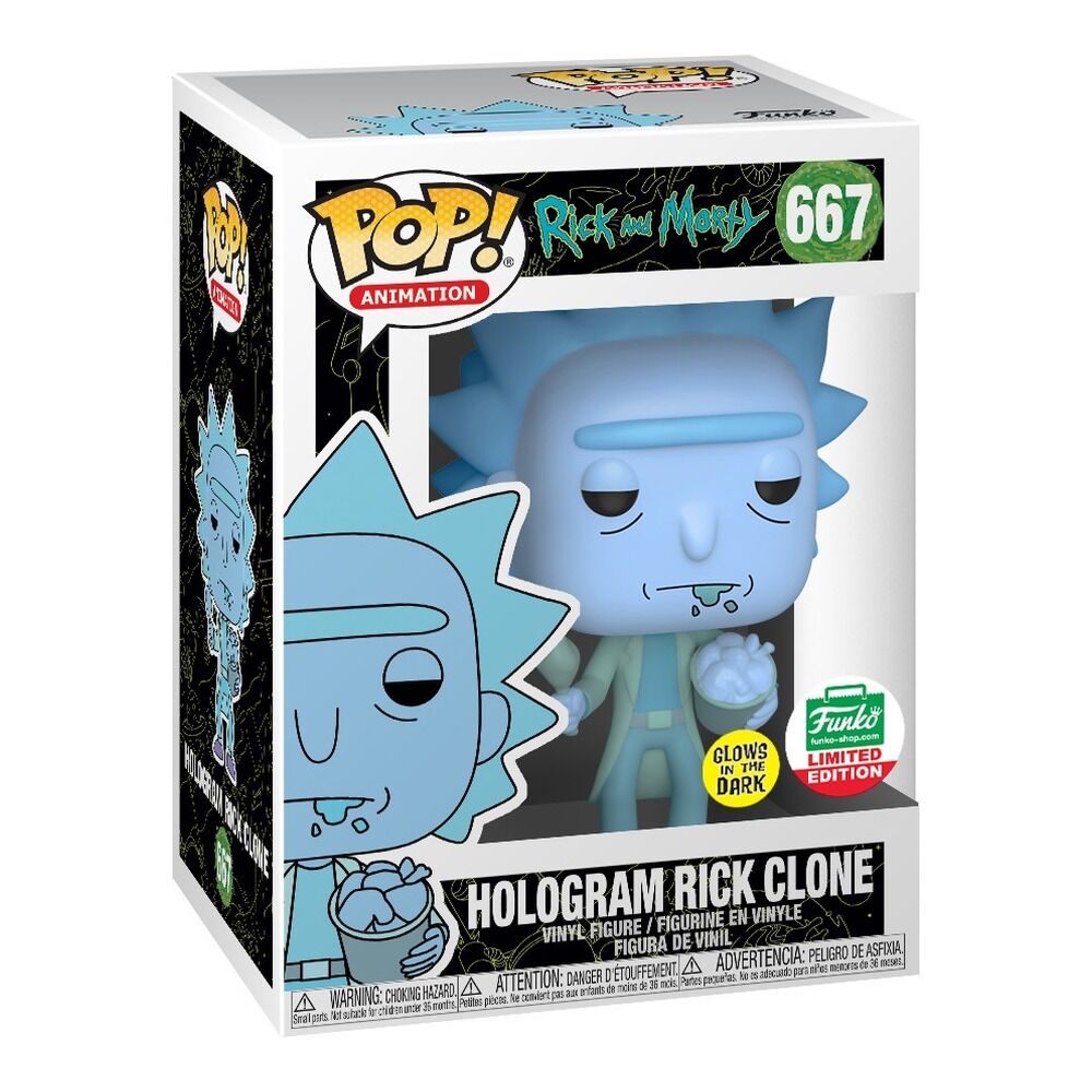 Funko pop! rick y morty - hologram rick clone (brilla en la oscuridad) exclusivo