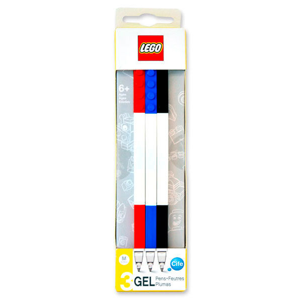 Pack 3 boligrafos Lego gel colores
