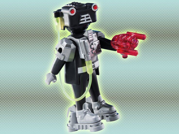 Robot negro - playmobil - sobre sorpresa serie 10 chicos